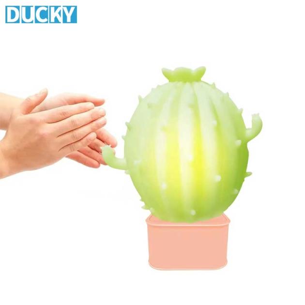 Rechargeable Smart Cactus Table Lamp Voice Control Tap Color Changing