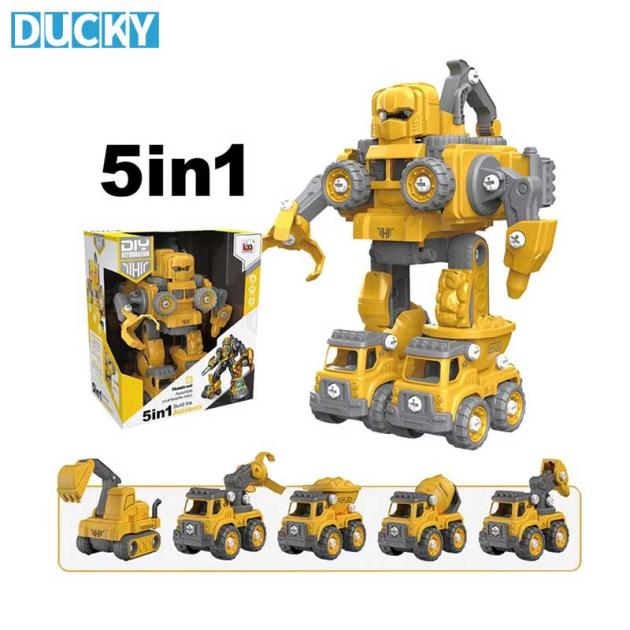 Wholesale 5-in-1 Take Apart Construction Car Toy DIY Deformation Robot