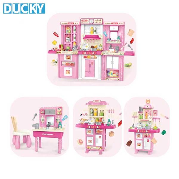 3-in-1 Kitchen & Vanity Playset Pretend BBQ Grill Dresser Table for Girls (MOQ 100 PCS) - Image 3