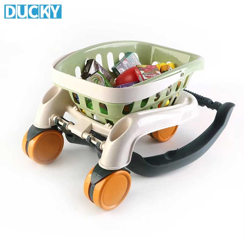 Pretend Play Supermarket Toy Trolley Shopping Cart - Image 2