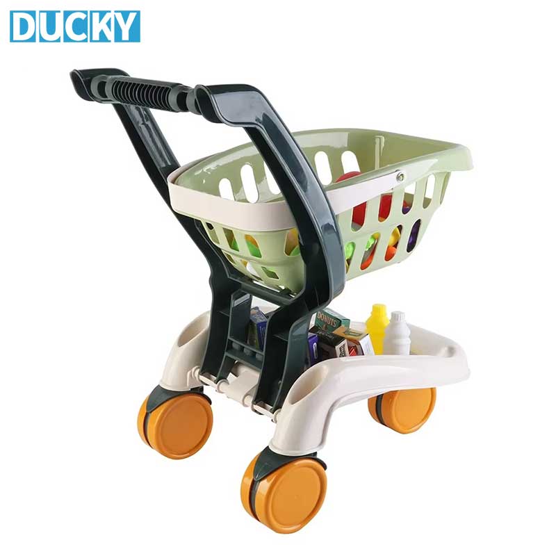 Pretend Play Supermarket Toy Trolley Shopping Cart - Image 3