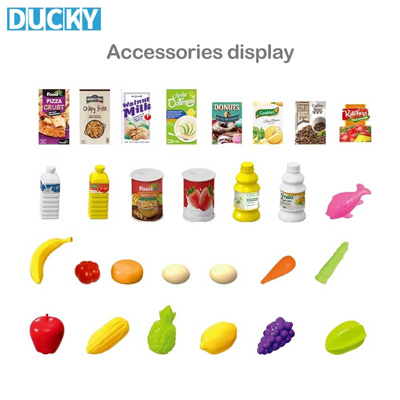 Pretend Play Supermarket Toy Trolley Shopping Cart - Image 4