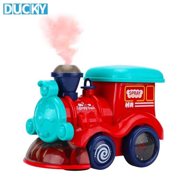 Wholesale Electric Funny Spray Cartoon Vehicle Toy Plastic Bo Train with Smoke
