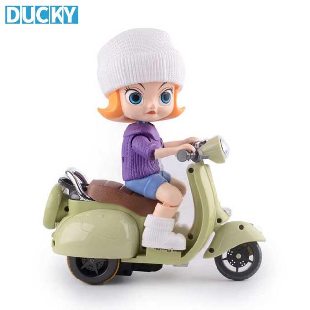 Wholesale Electric Cartoon Motorcycle Toy 360° Rotation Stunt Tricycle