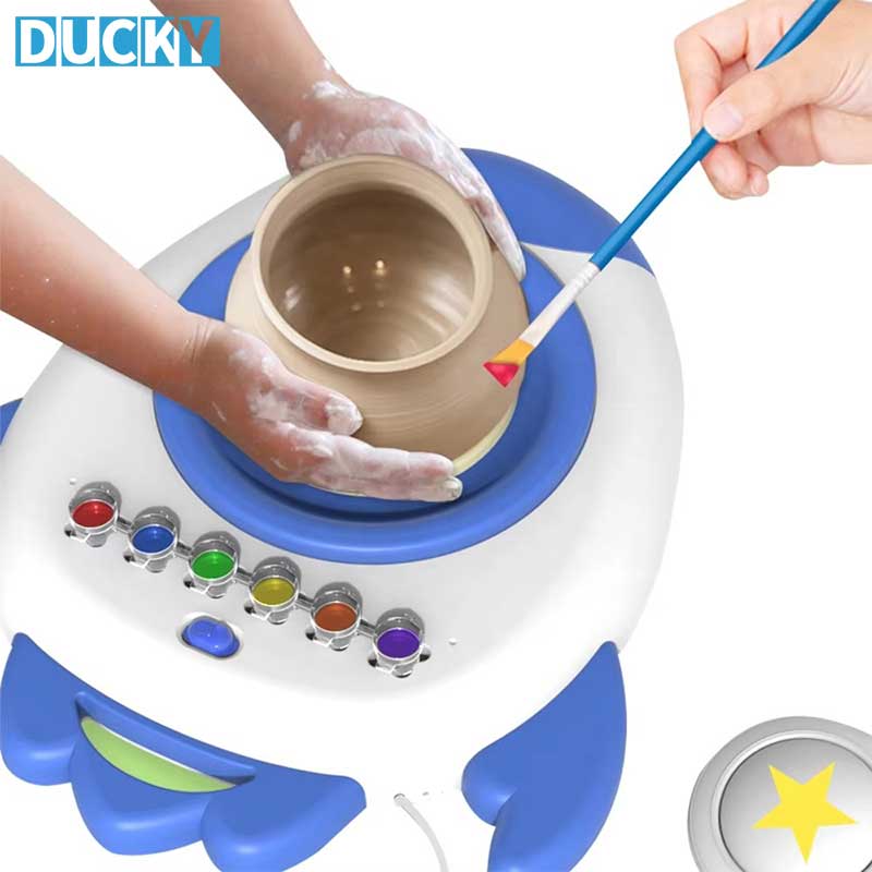 Kids Electric Pottery Wheel DIY Ceramic Painting Craft Kit
