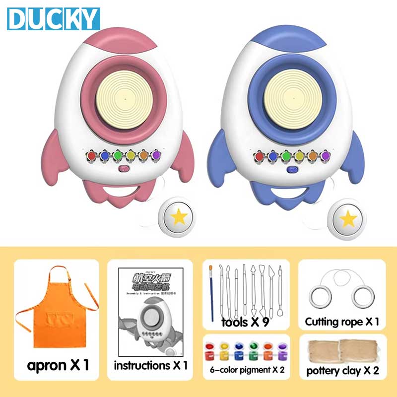 Kids Electric Pottery Wheel DIY Ceramic Painting Craft Kit - Image 2