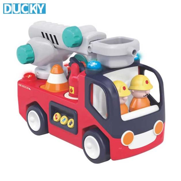 Electric Musical Fire Truck Toy Shape Matching Early Education Toy