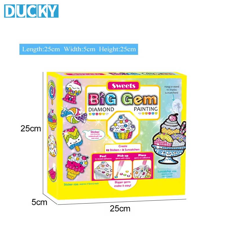 Kids Diamond Painting Kit DIY Ice Cream Gem Art Craft Toy - Image 3