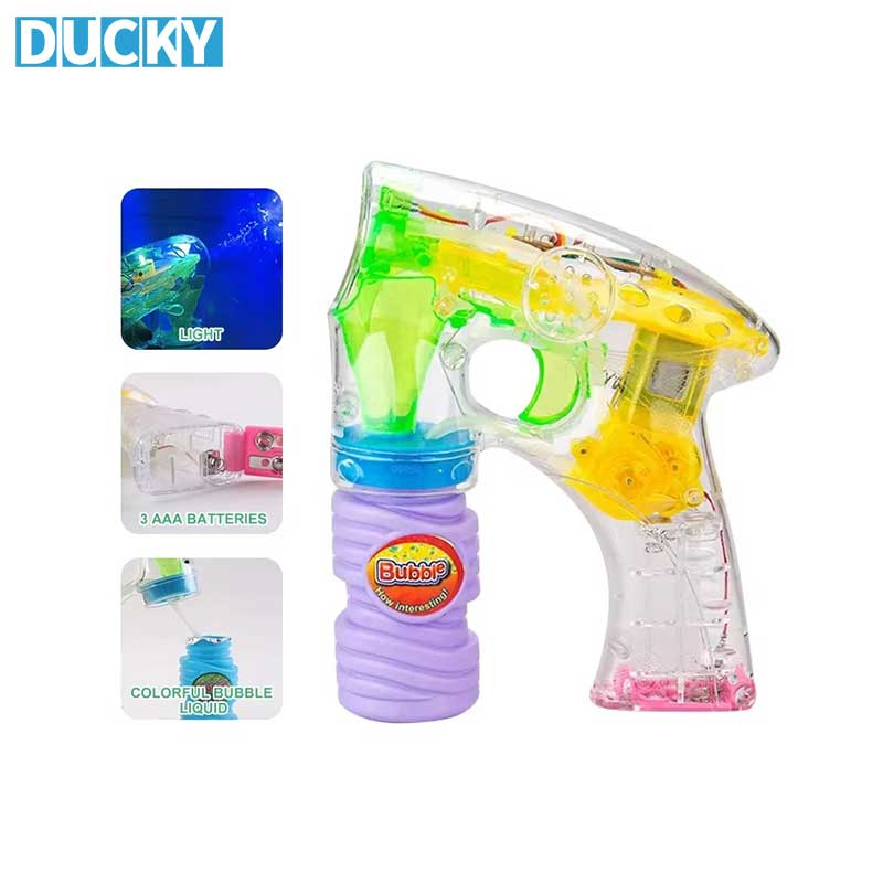 Summer Outdoor Blower Electric Transparent Light Up Wedding Bubble Gun