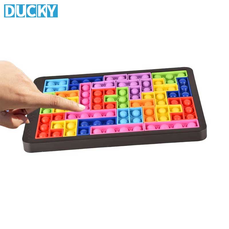 Wholesale Stress Relief Silicone Push Popper Toy DIY Russian Building Block Fidget Game