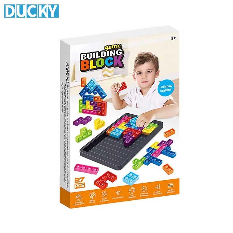 Wholesale Stress Relief Silicone Push Popper Toy DIY Russian Building Block Fidget Game - Image 3