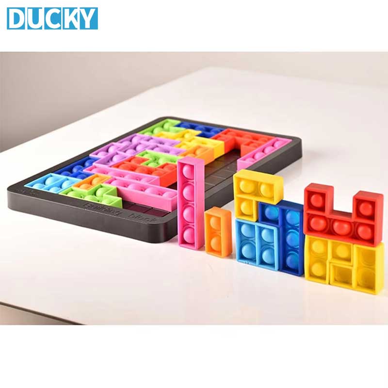 Wholesale Stress Relief Silicone Push Popper Toy DIY Russian Building Block Fidget Game - Image 4