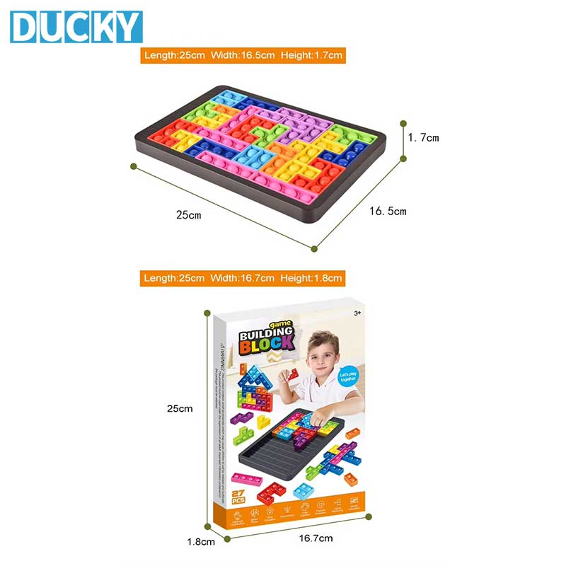 Wholesale Stress Relief Silicone Push Popper Toy DIY Russian Building Block Fidget Game - Image 5