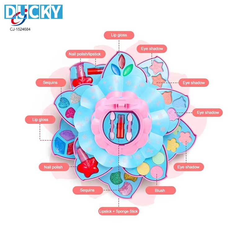 Princess Makeup Kit Pretend Play Cosmetic Set with Mirror - Image 2