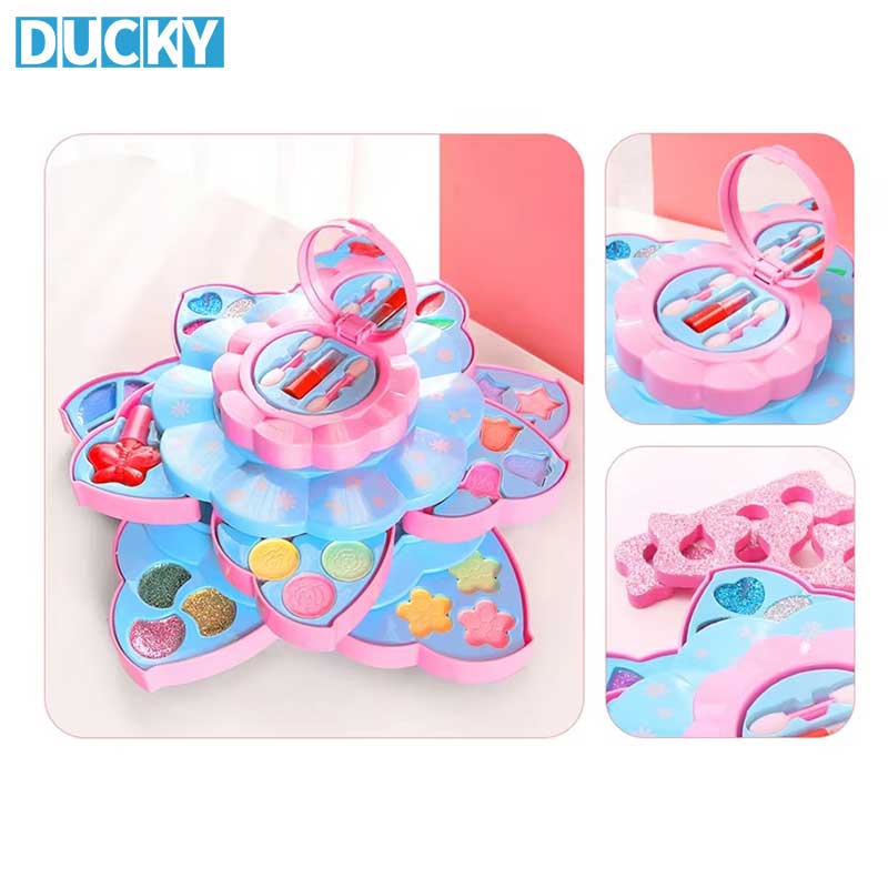 Princess Makeup Kit Pretend Play Cosmetic Set with Mirror - Image 3