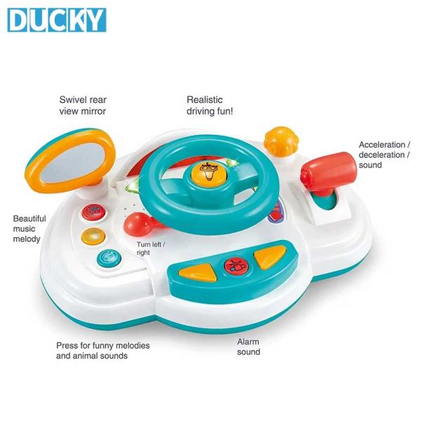 Kids Musical Steering Wheel Toy Interactive Driving Toy (MOQ 100 PCS)