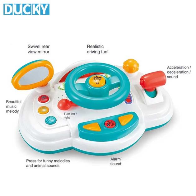 Kids Musical Steering Wheel Toy Interactive Driving Toy (MOQ 100 PCS)