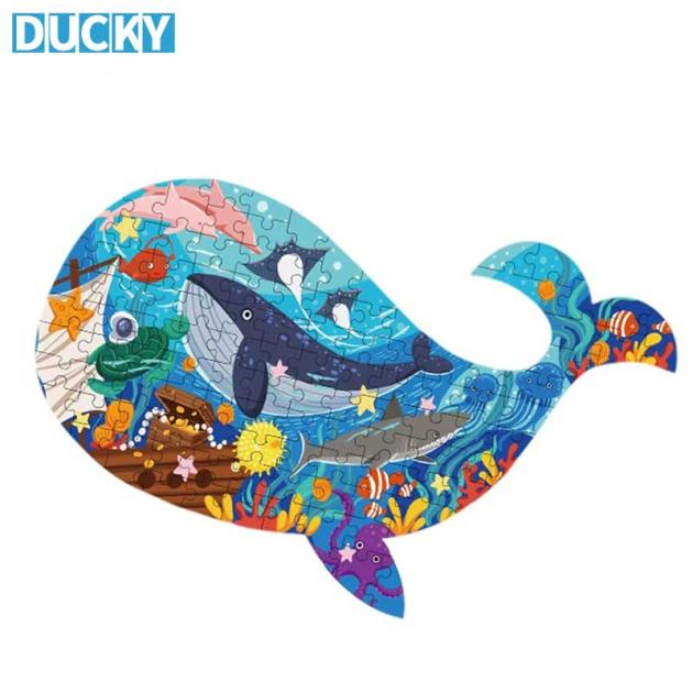 Ocean Whale Puzzle for Kids Educational Jigsaw with Storage Backpack