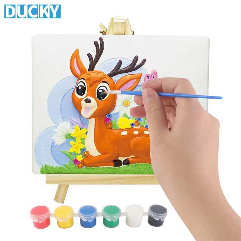 DIY Deer Plaster Painting Kit Educational Gypsum Coloring Toys