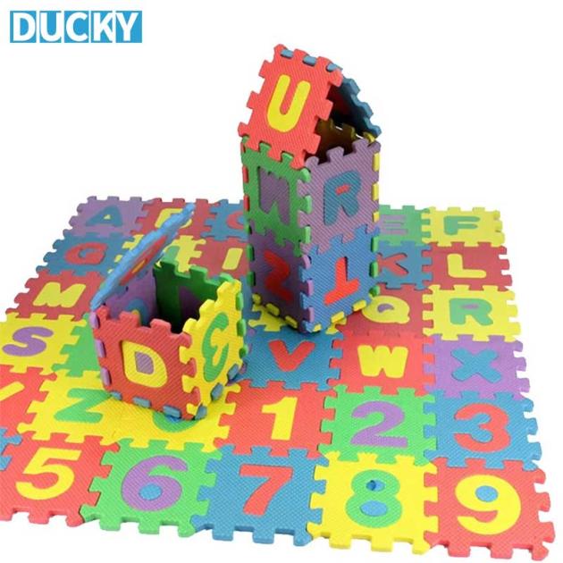 Alphabet Number Foam Puzzle Mat Soft Floor Tiles for Learning and Play