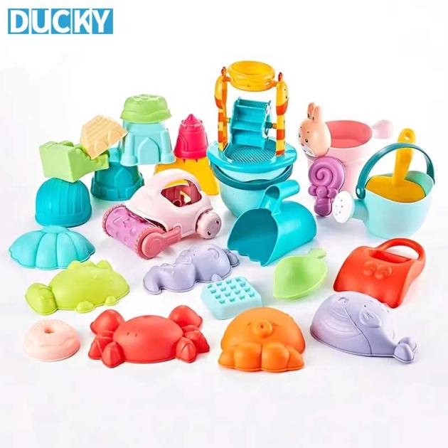 Friendly Beach Toys for Kids Sand Bucket & Mould Set for Outdoor Summer Play (MOQ 100 PCS)