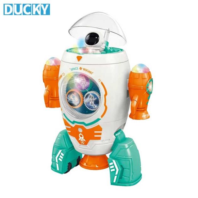 Wholesale Electric Musical Light-Up Walking Rotating Space Rocket Toy