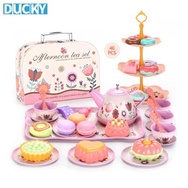Pretend Play House Simulation Donut Dessert Tinplate Afternoon Tea Toy