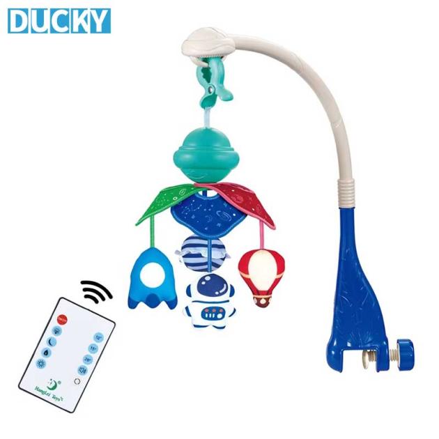 Baby Crib Mobile Plush Rattle Toy with Remote Control and Rotation