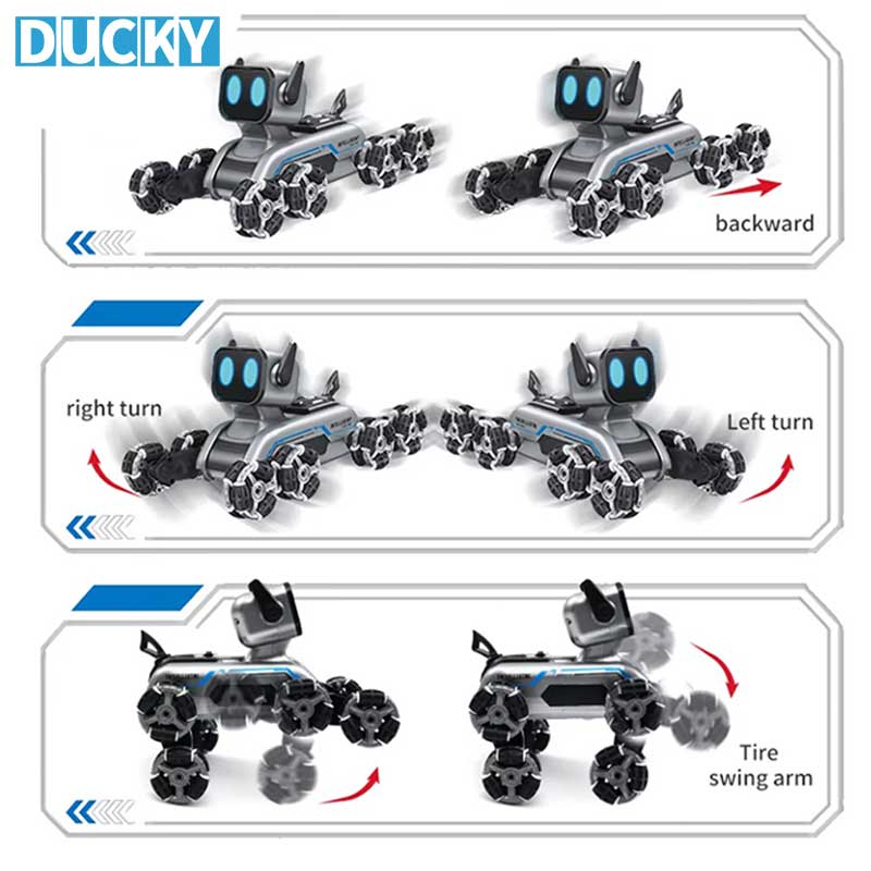 Smart AI Robot Dog Toy Watch Controlled 8-Wheel Stunt Robot Pet - Image 2