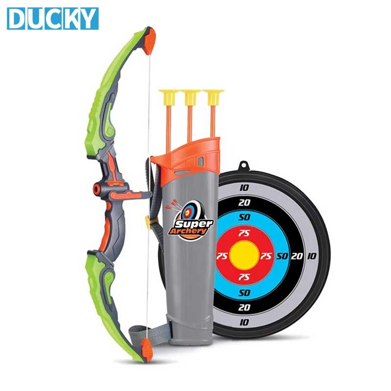 Luminous Kids Toy Archery Set Outdoor Plastic Bow & Arrow with Target Game