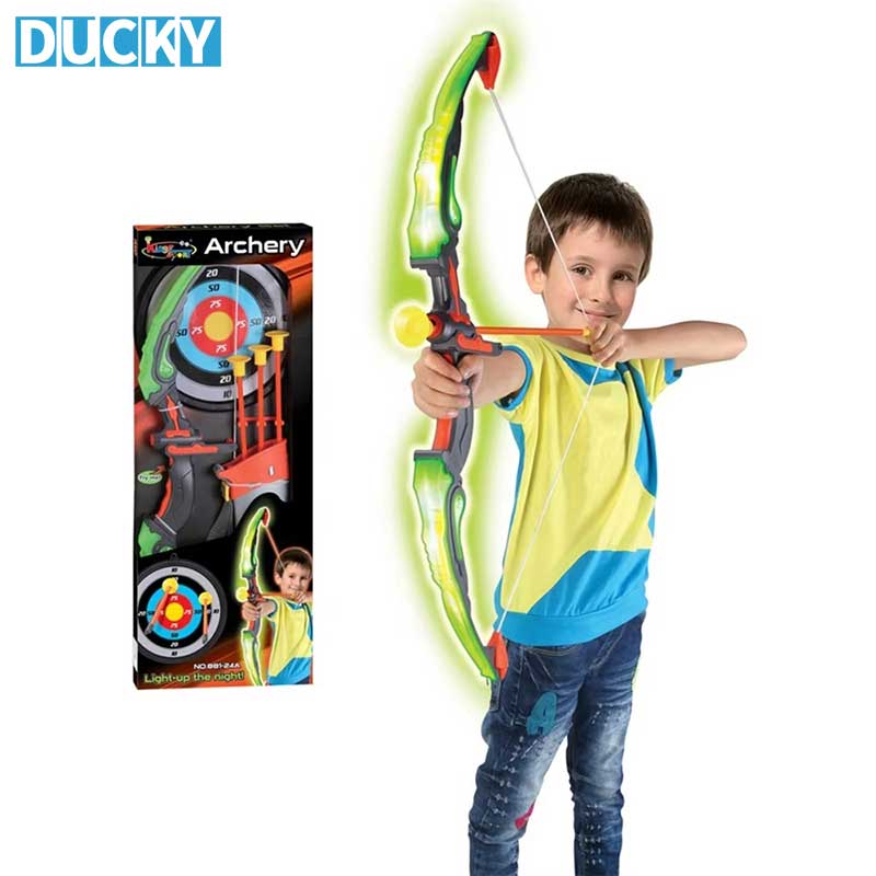 Luminous Kids Toy Archery Set Outdoor Plastic Bow & Arrow with Target Game - Image 2