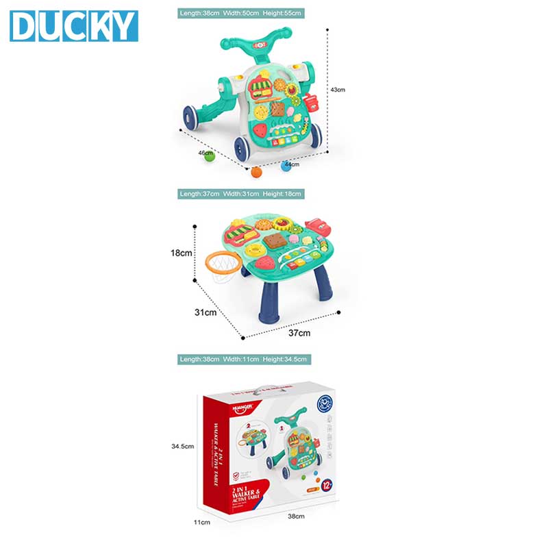 2-in-1 Baby Musical Walker Multifunction Push & Pull Learning Activity Toy - Image 3