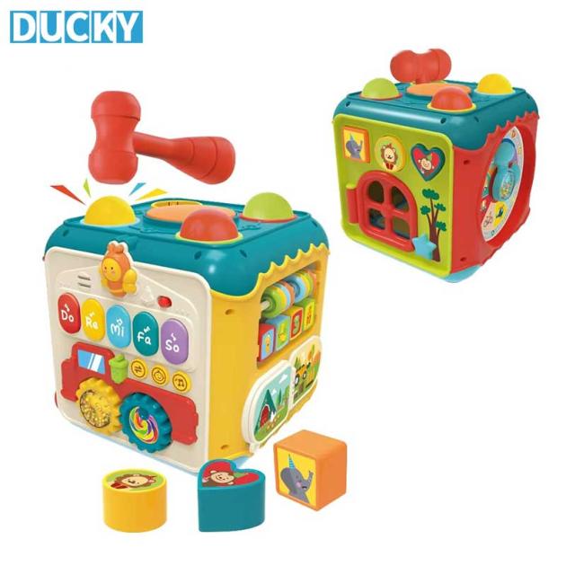 Multifunctional Activity Cube Busy Box Sensory Educational Light Music Toy