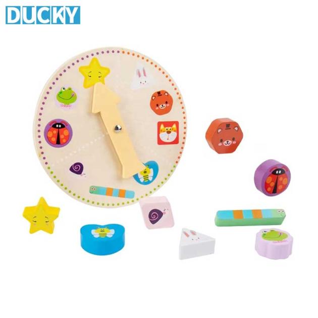 Wholesale Montessori Wooden Shape Sorting Clock Educational Sensory Toy Early Learning