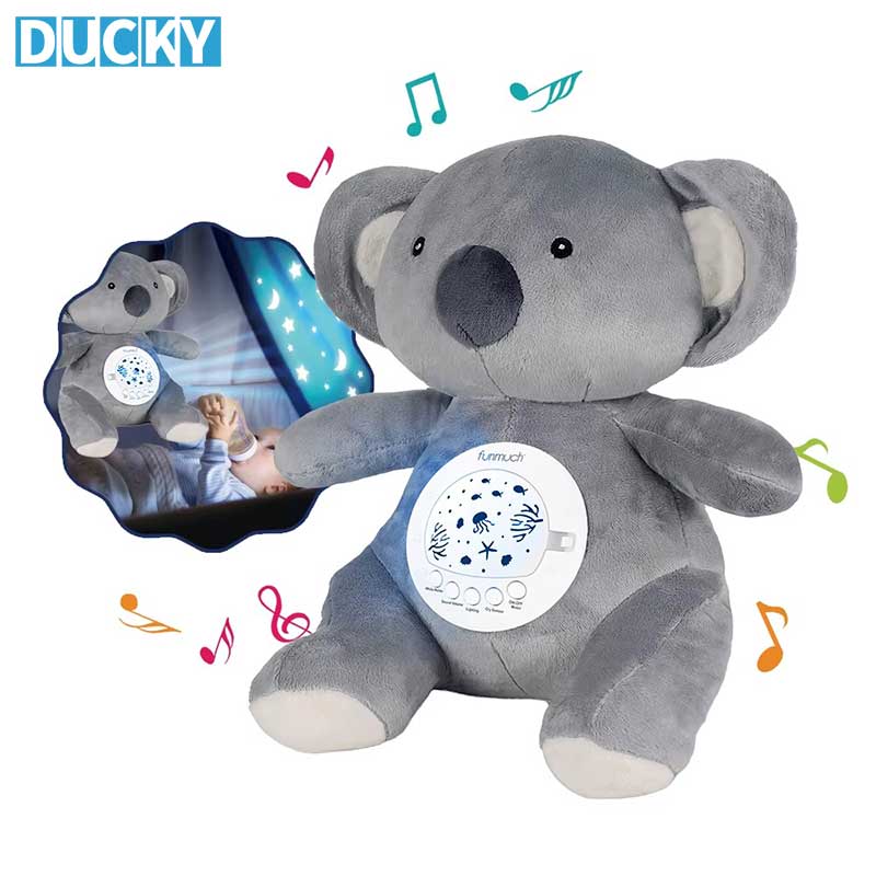 Wholesale Koala Stuffed Plush Toy AI Intelligent Battery-Operated Baby Crib Projection Toy