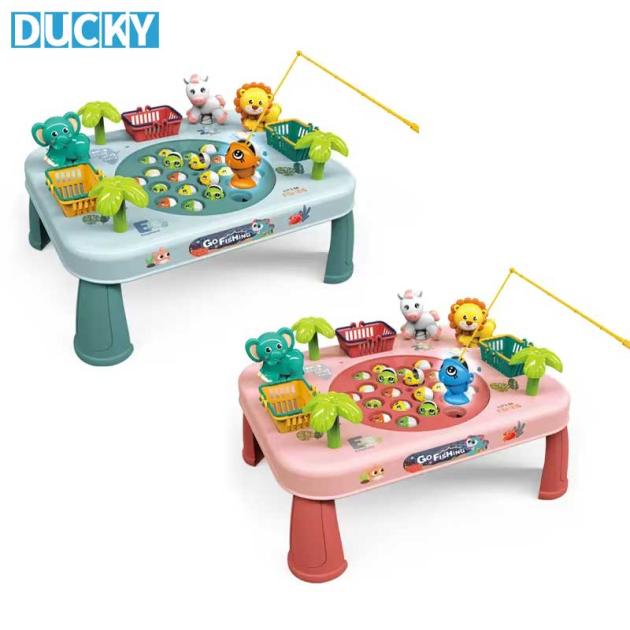 Wholesale Cartoon Animal Rotating Fishing Game Interactive Musical Toy Set