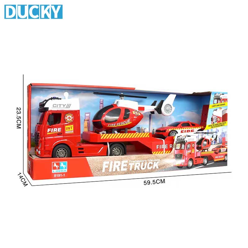 Wholesale 3-in-1 Helicopter Car Toy Set Pull Back Friction Fire Engine & Traffic Toys - Image 4