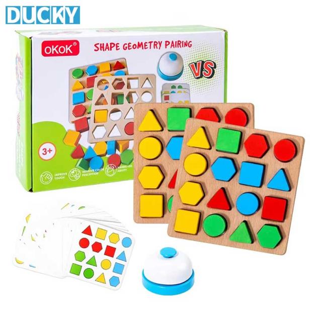Wholesale Wooden Geometric Shape Pairing Blocks Educational Thinking Training Toy