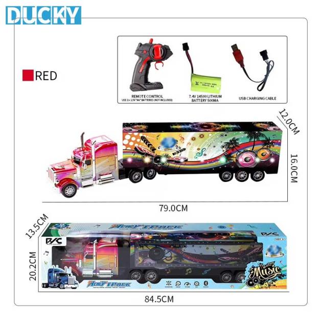 Wholesale 79cm RC Container Truck Toy Wireless Speaker and Remote