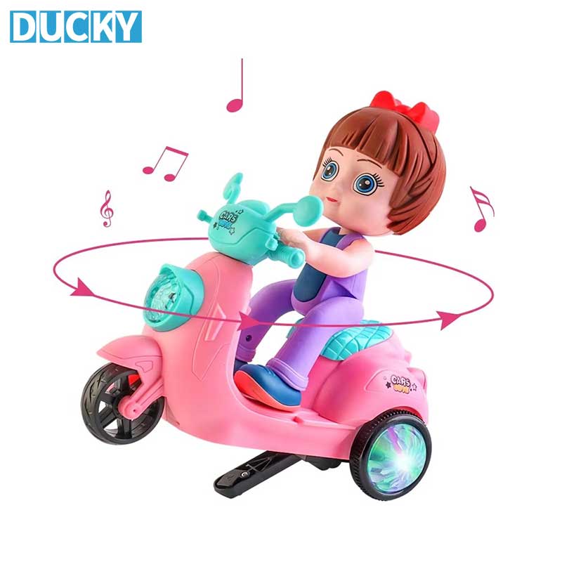 Wholesale 360° Rotating Stunt Motorcycle Toy Electric Cartoon Tricycle