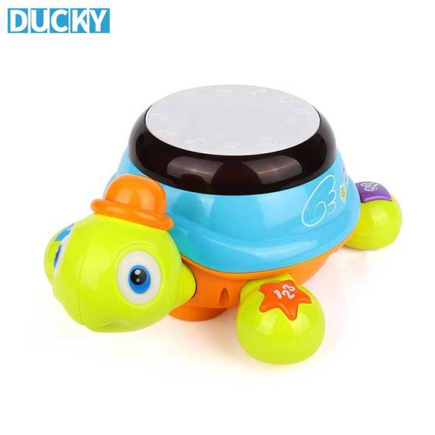Wholesale Electric Crawling Turtle Toy Musical Learning Drum with Lights