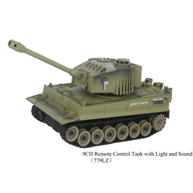 9 Channel Remote Control Tracked Tank with Sound and Music 779LZ