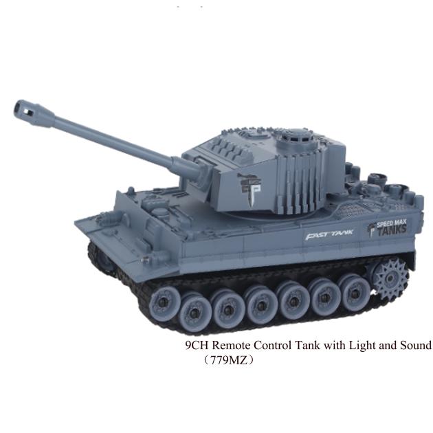 9 Channel Remote Control Tracked Tank with Sound and Music 779MZ