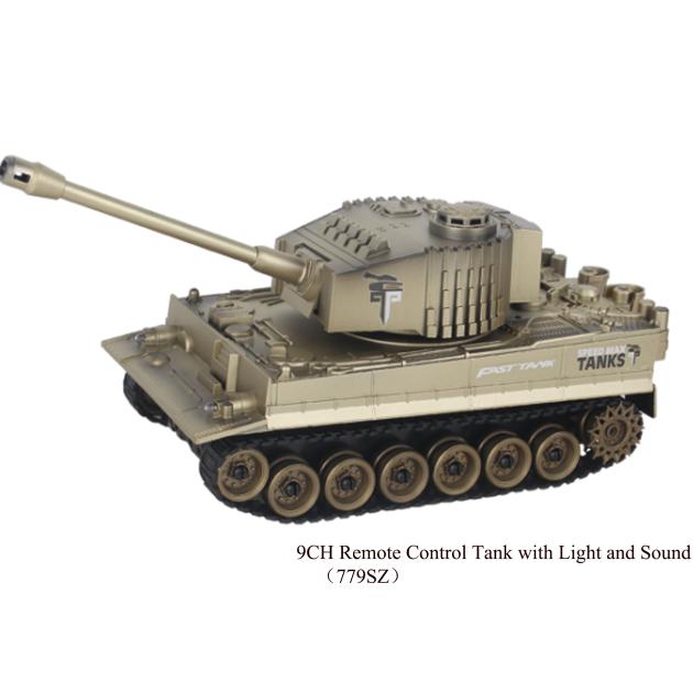 9 Channel Remote Control Tracked Tank with Sound and Music 779SZ